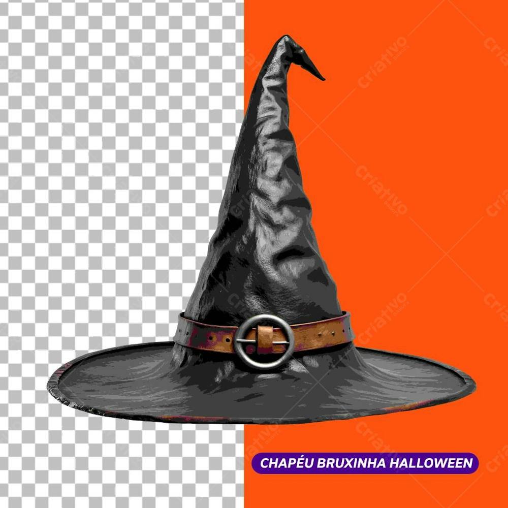 Chapéu Bruxinha Halloween 3D Png