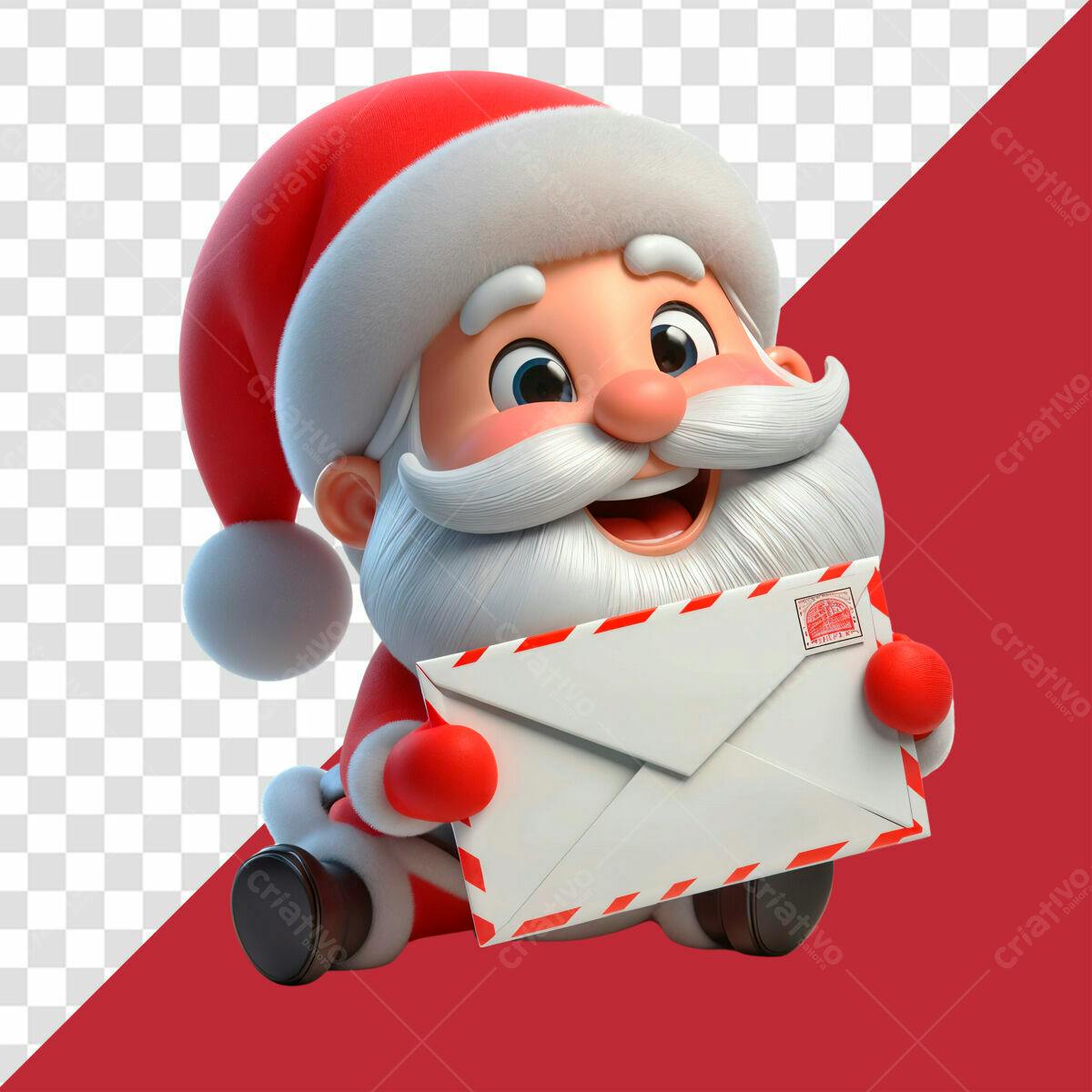Papai Noel com Carta PSD Editável
