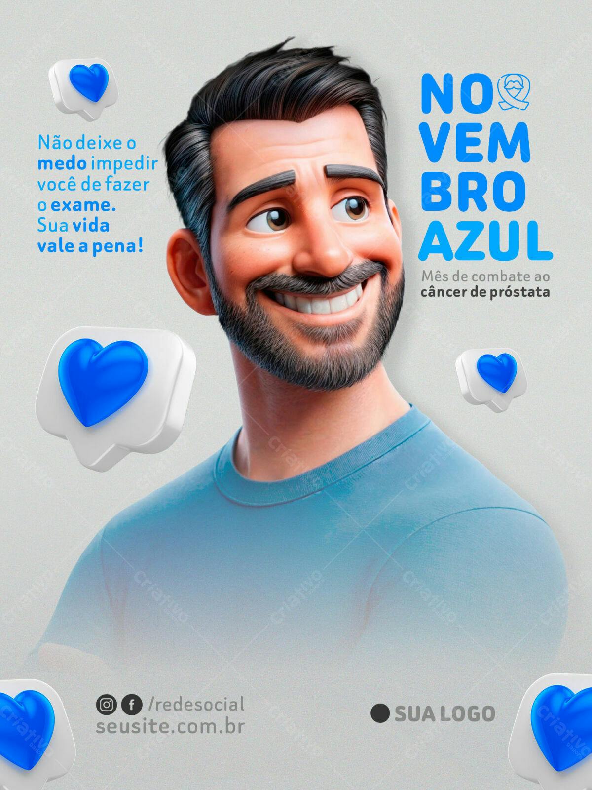 Post para Novembro Azul PSD Editável