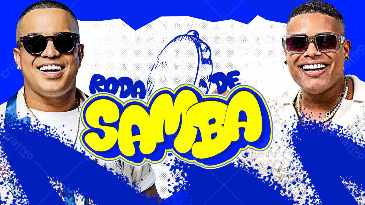 Flyer Roda de Samba com Thiaguinho e Ferrugem PSD Editável
