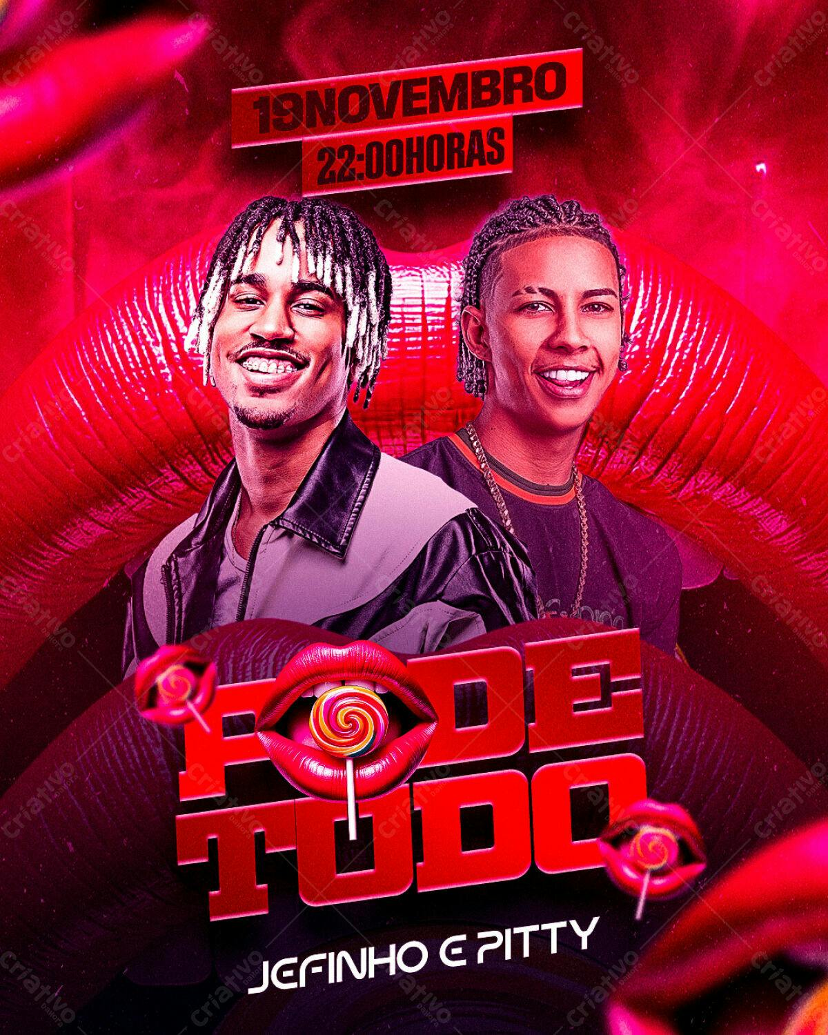 Flyer para Festa JEFNHO E PITTY PSD Editável