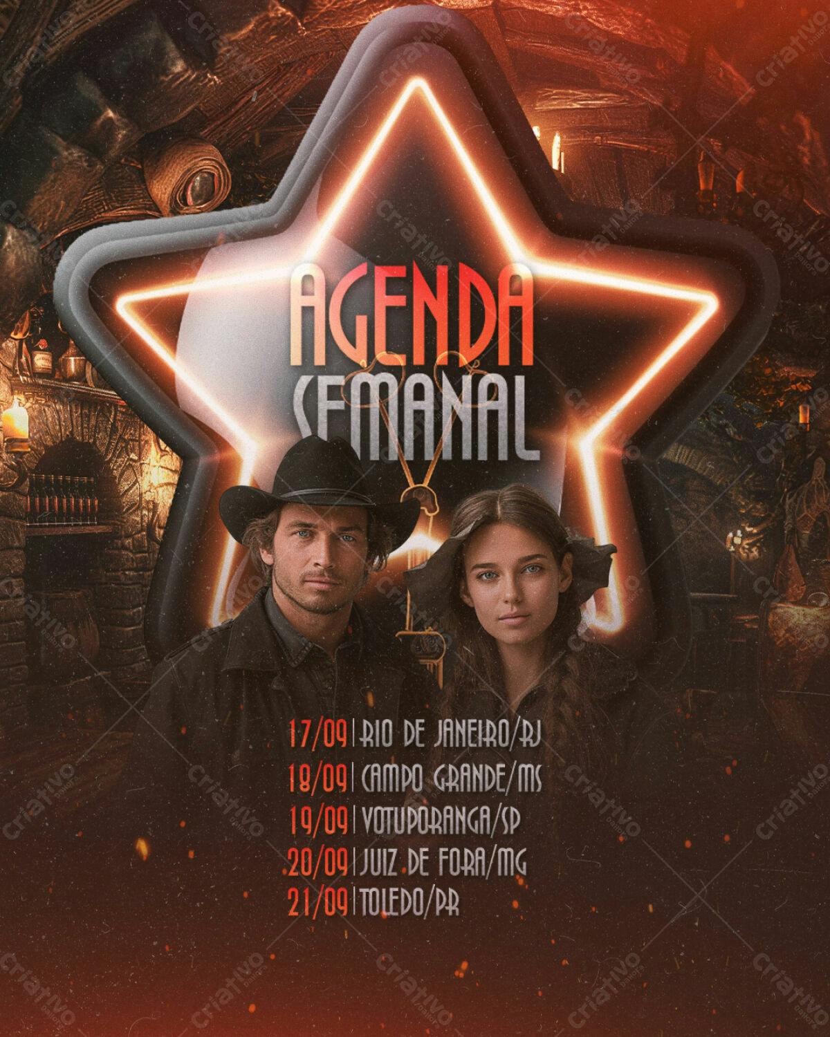 Flyer Agenda Semanal PSD Editável