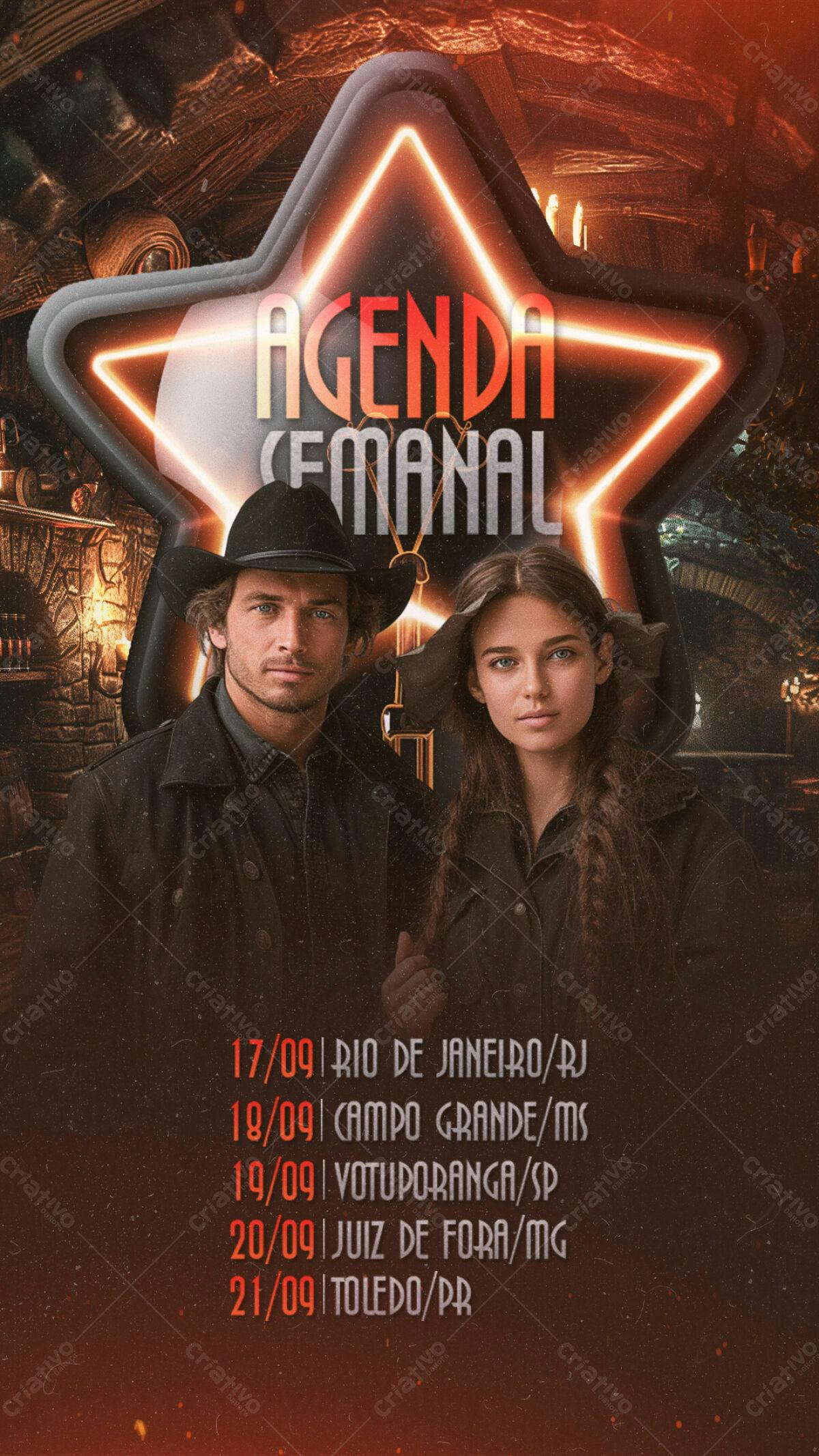 Flyer Agenda Semanal PSD Editável