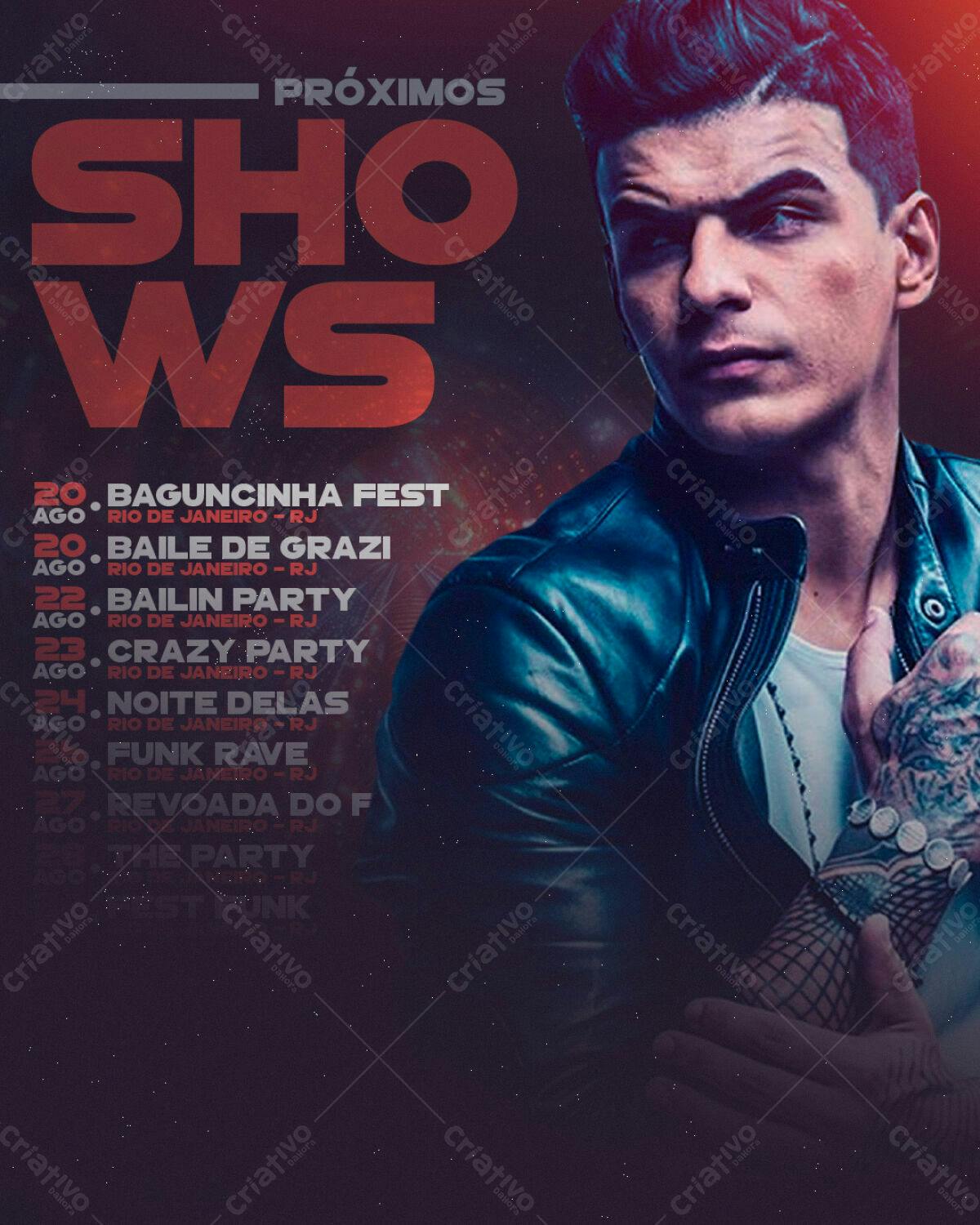 Flyer para Shows de Funk PSD Editável
