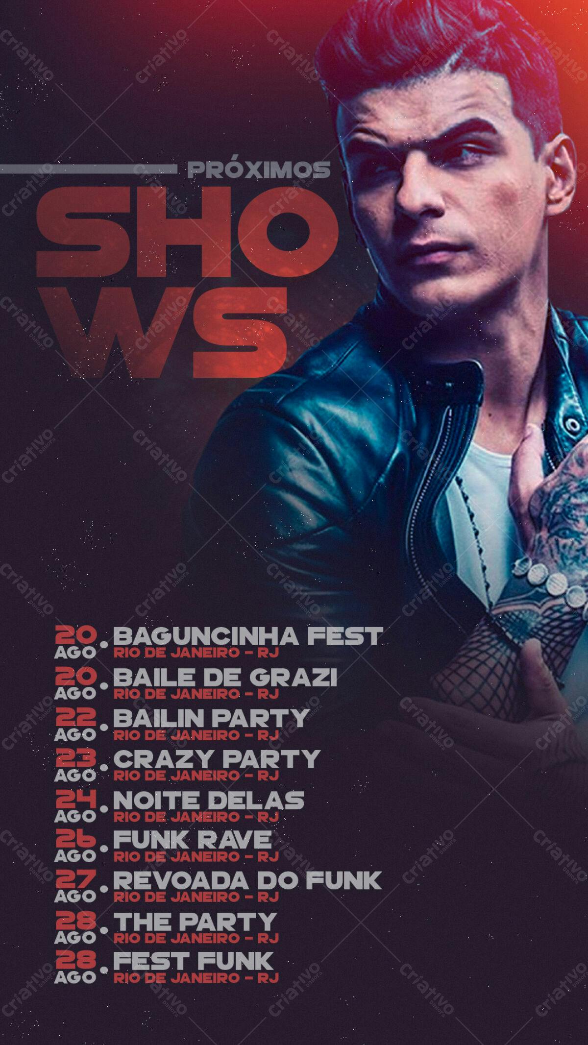 Flyer Shows Rio de Janeiro PSD Editável