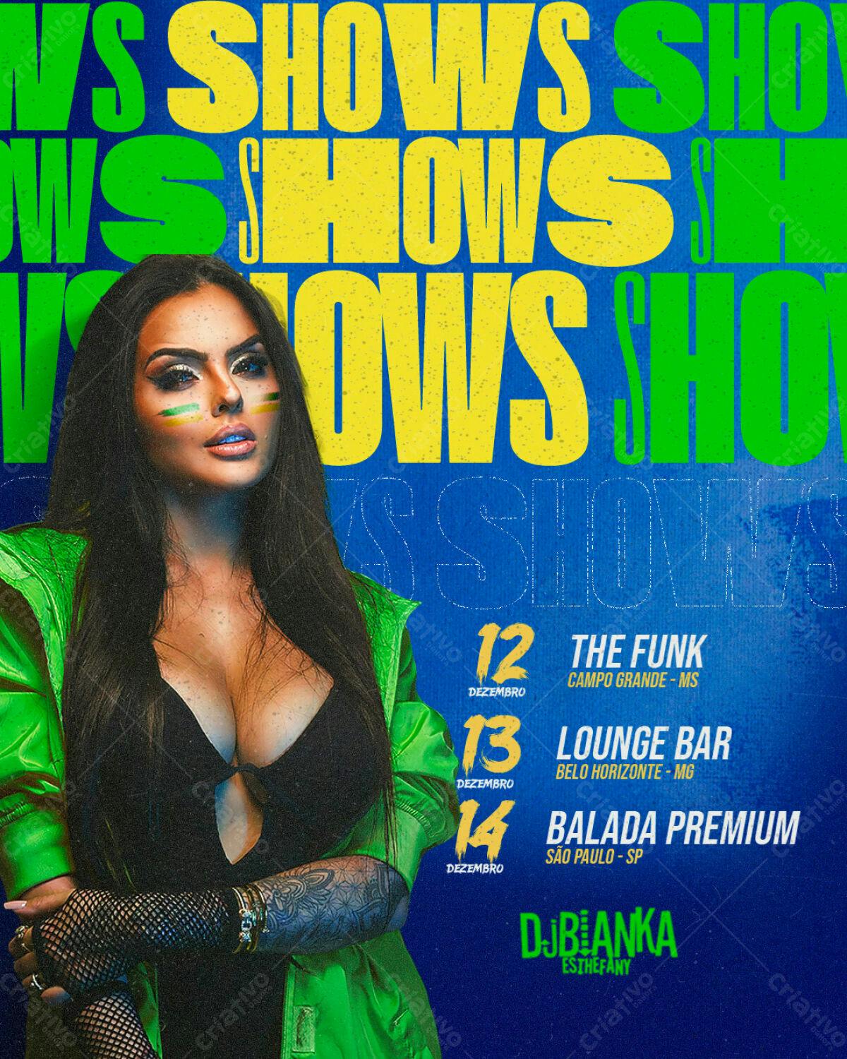 Flyer para Shows da DJ Bianka PSD Editável