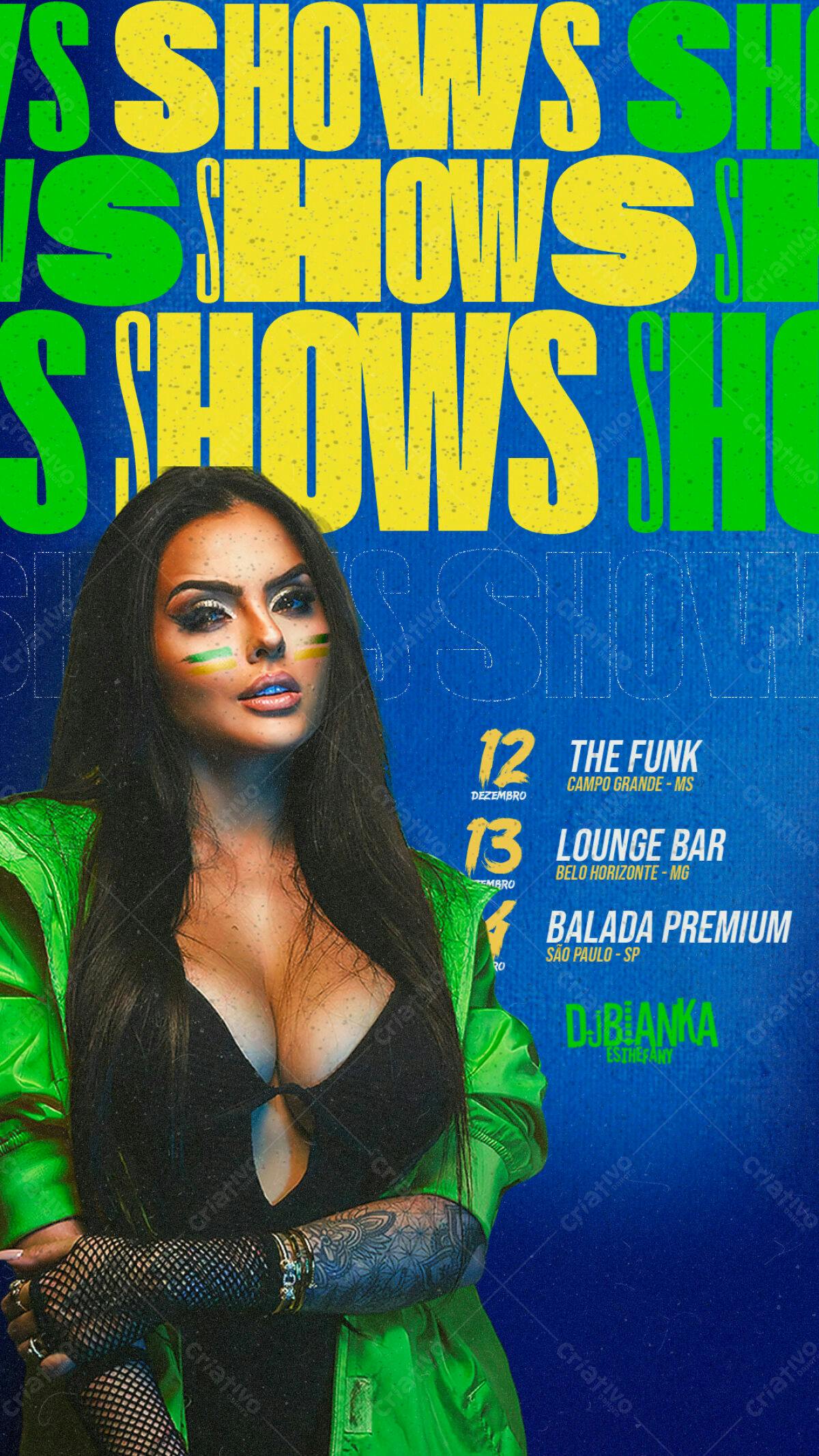 Flyer para Shows da Dj Bianka PSD Editável