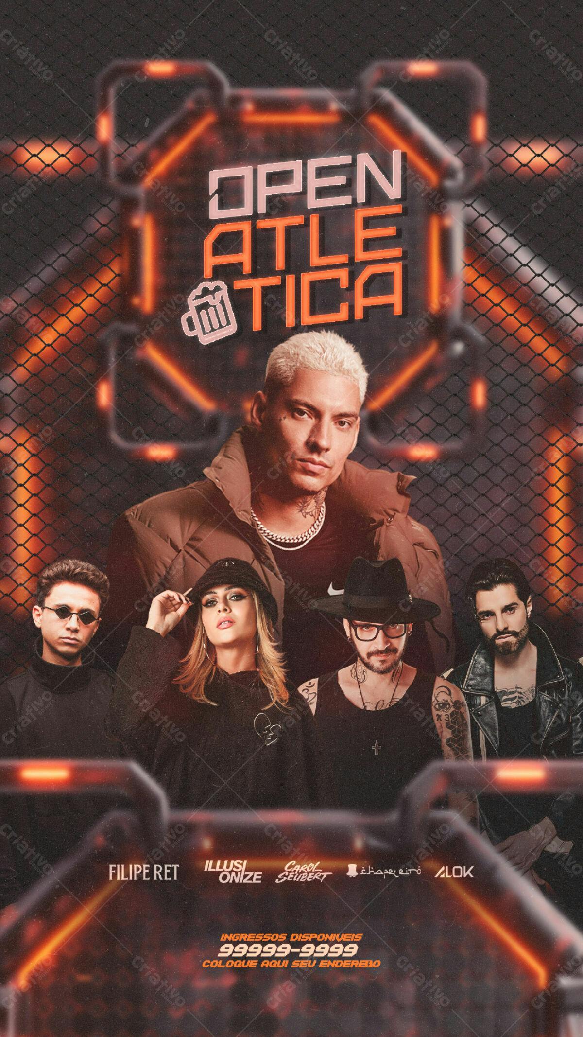 Flyer Open Atlética PSD Editável