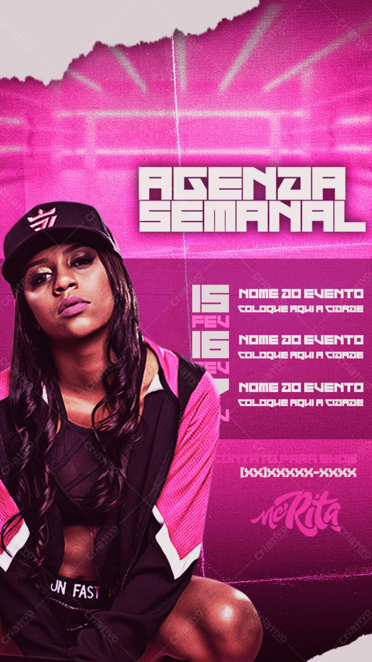Agenda Semanal para Shows PSD Editável