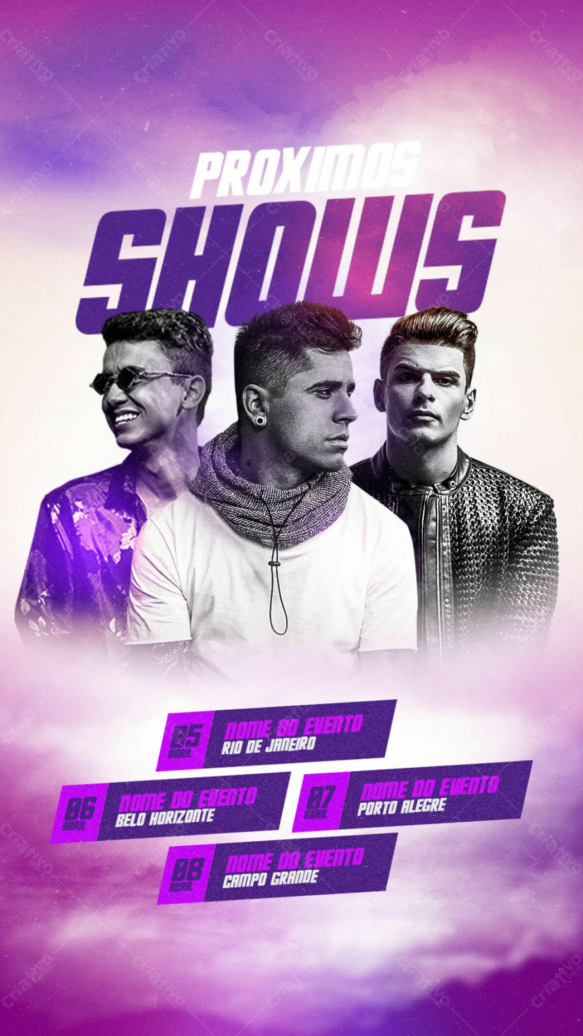 Flyer Shows Musicais PSD Editável