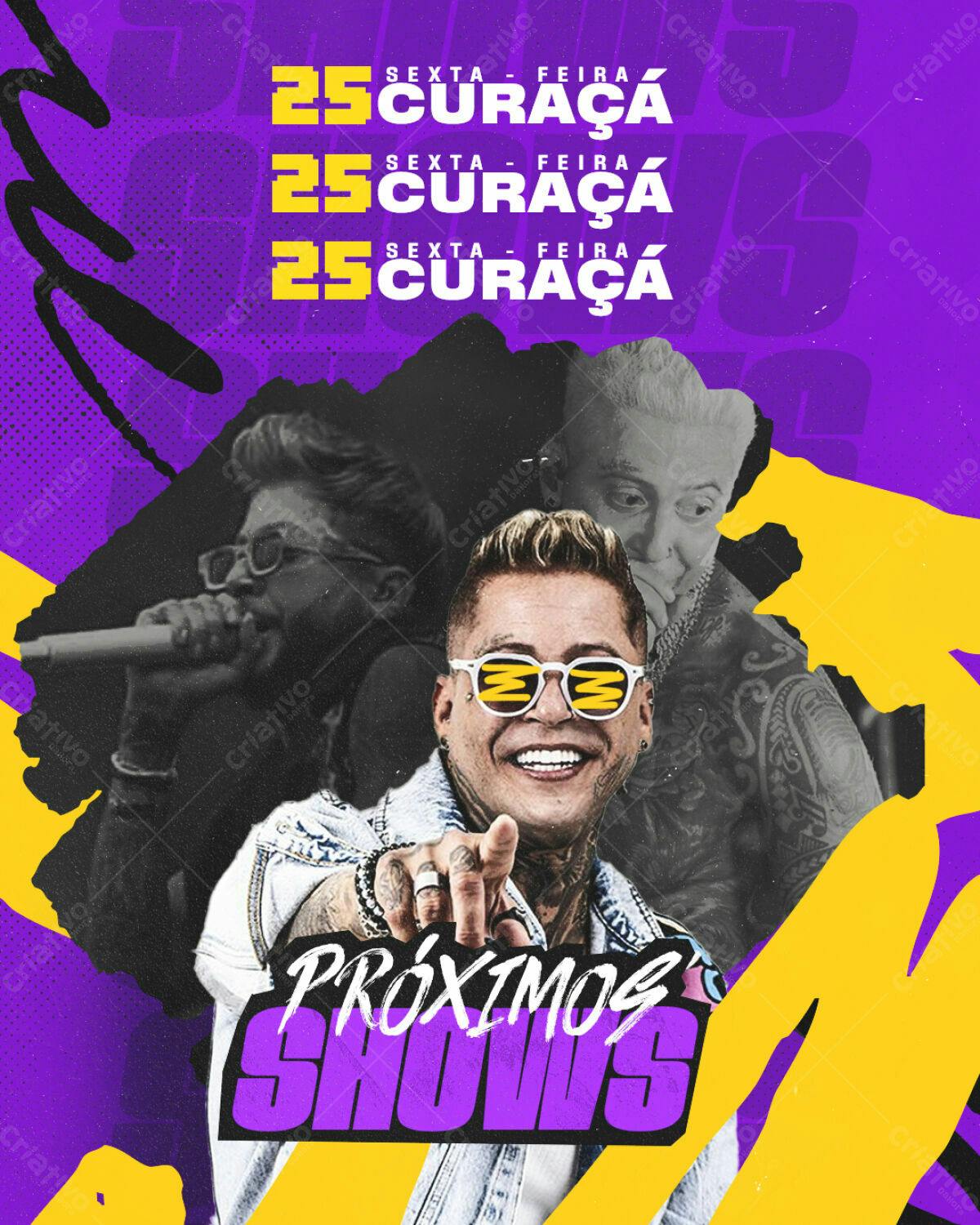 Flyer para Shows de Curaçao PSD Editável