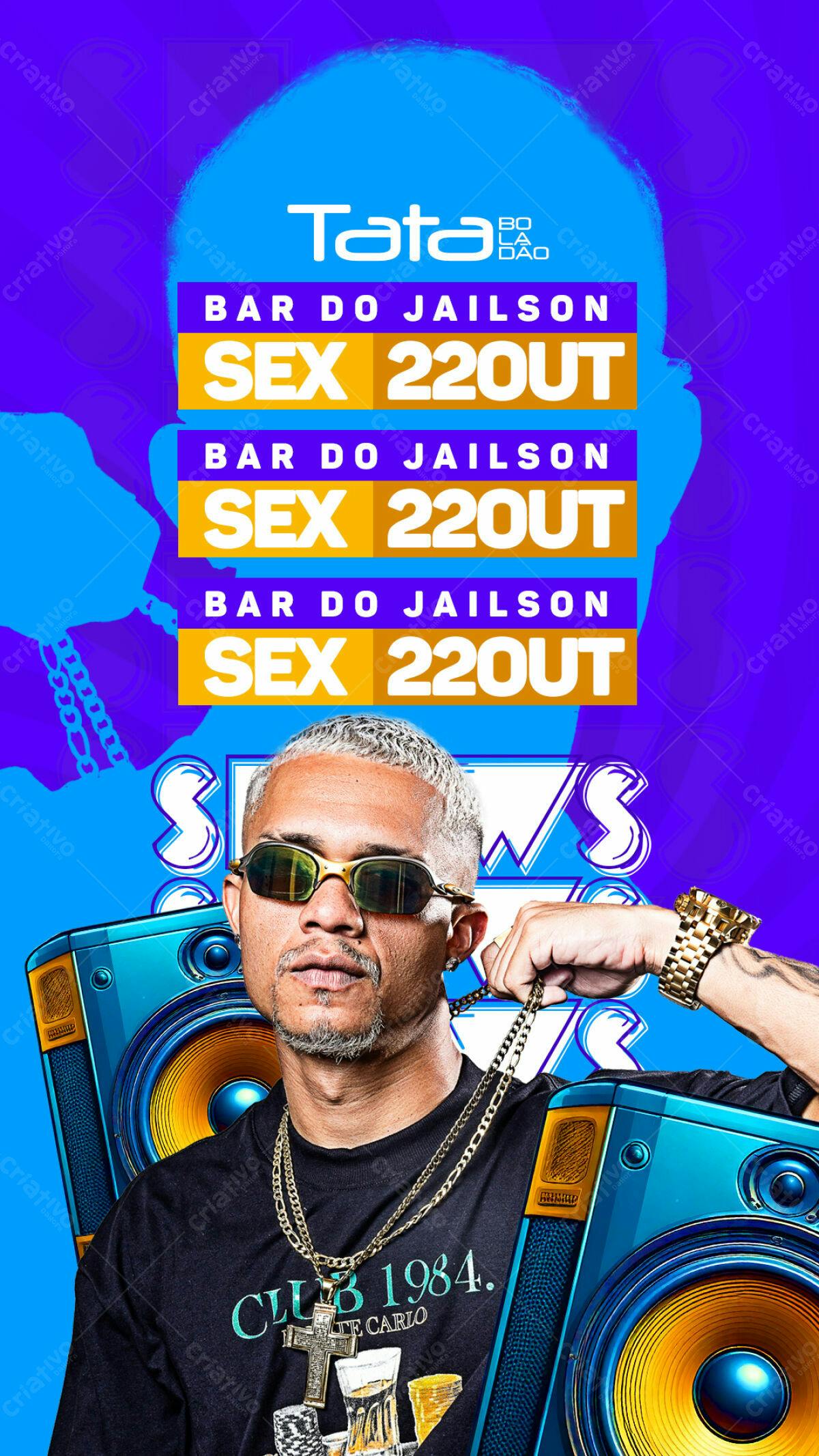 Flyer Festa Bar do Jailson Sex 22out PSD Editável
