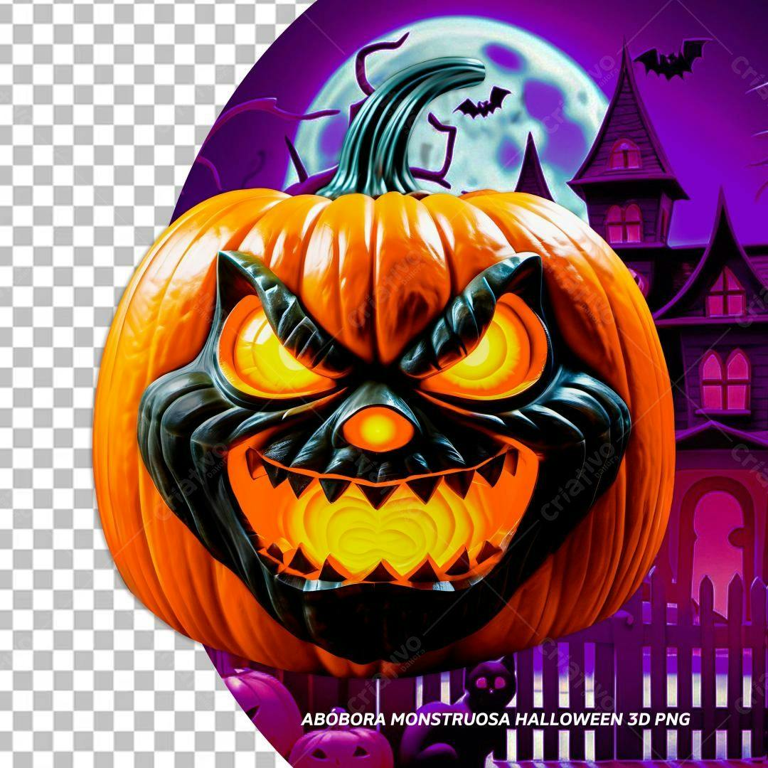 Abóbora Monstruosa Halloween Noite