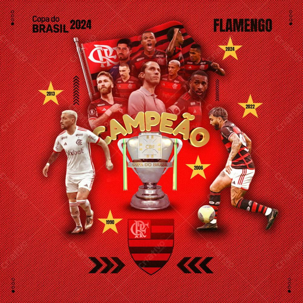 Psd Social Media Futebol Flamengo Campeão Copa Do Brasil Feed