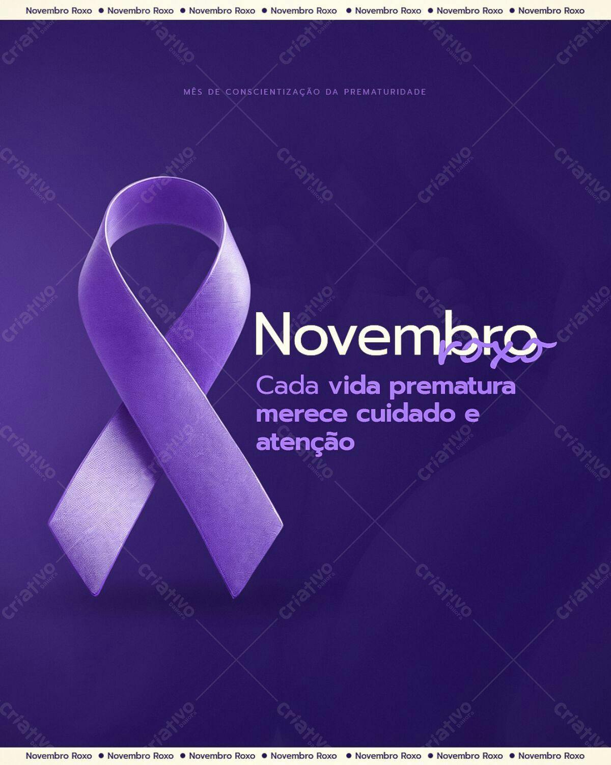 Post para Novembro Roxo PSD Editável