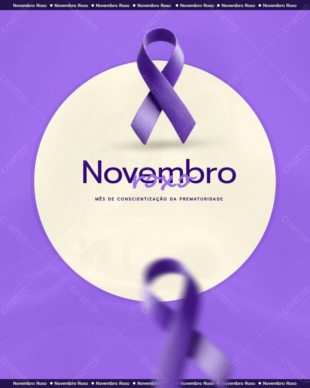 Novembro Roxo Mês De Conscientização Da Prematuridade Psd Editável