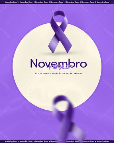 Novembro Roxo Mês De Conscientização Da Prematuridade Psd Editável