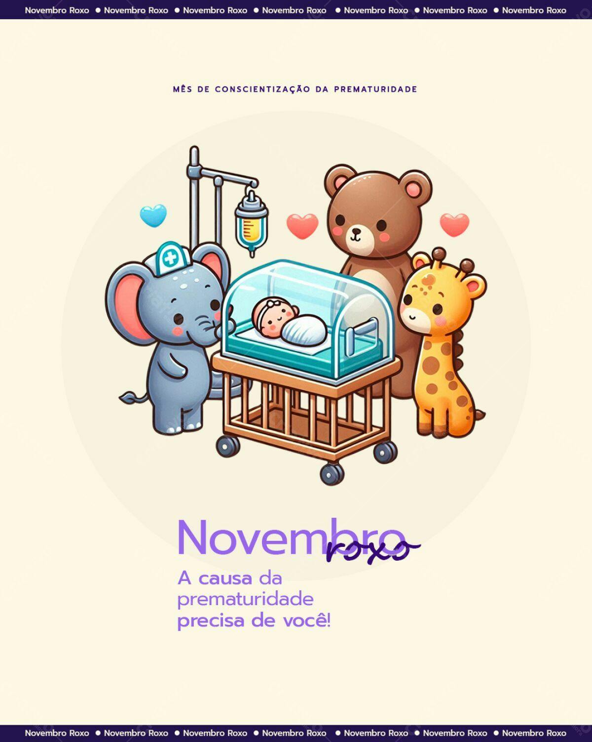 Flyer Novembro Roxo PSD Editável