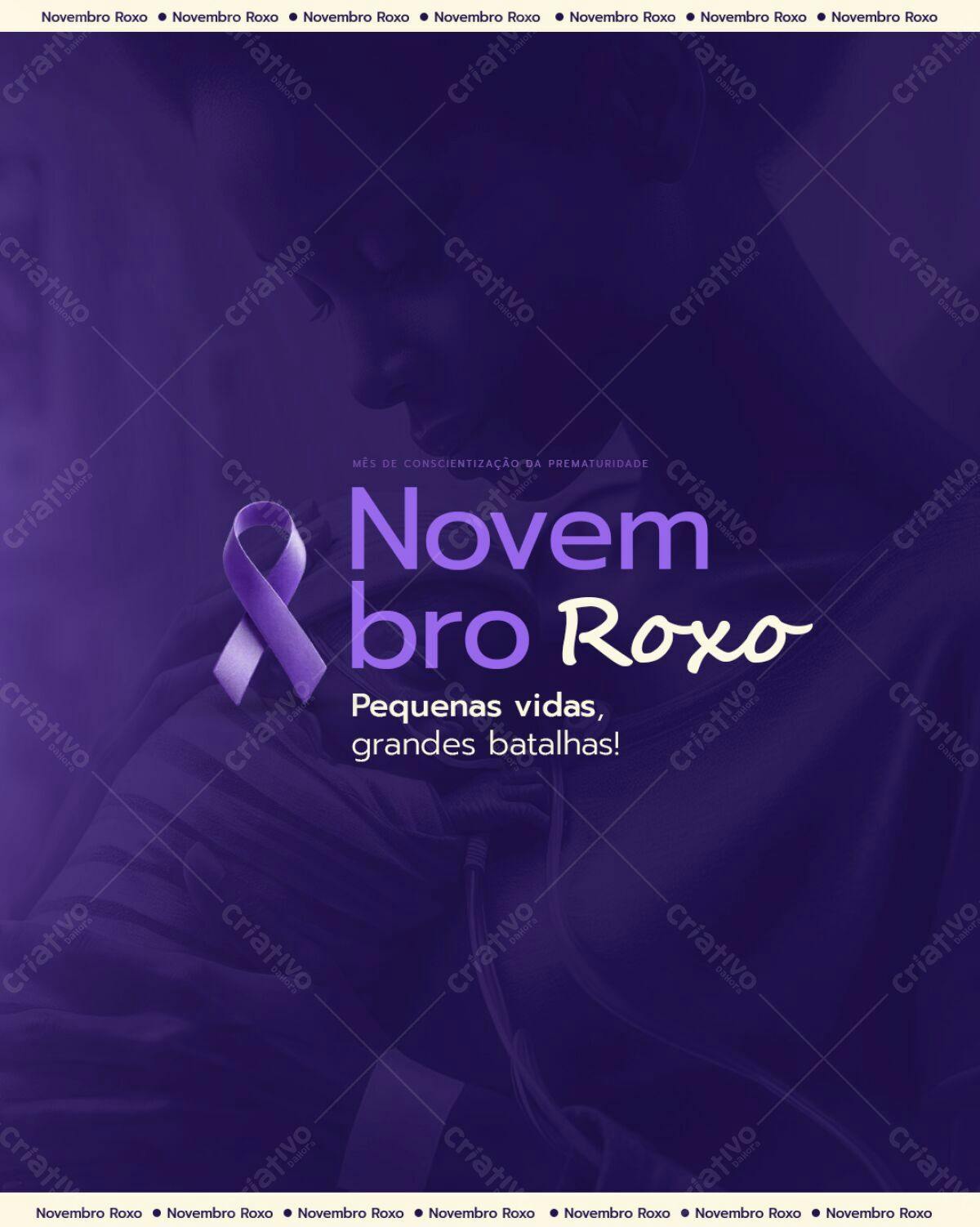 Flyer Novembro Roxo PSD Editável