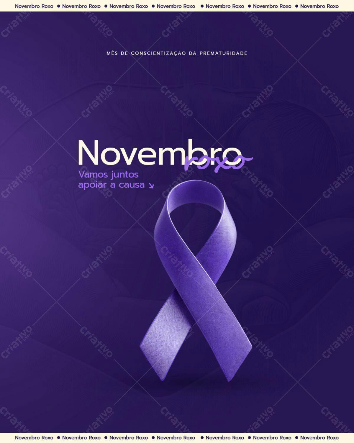Post para Novembro Roxo PSD Editável