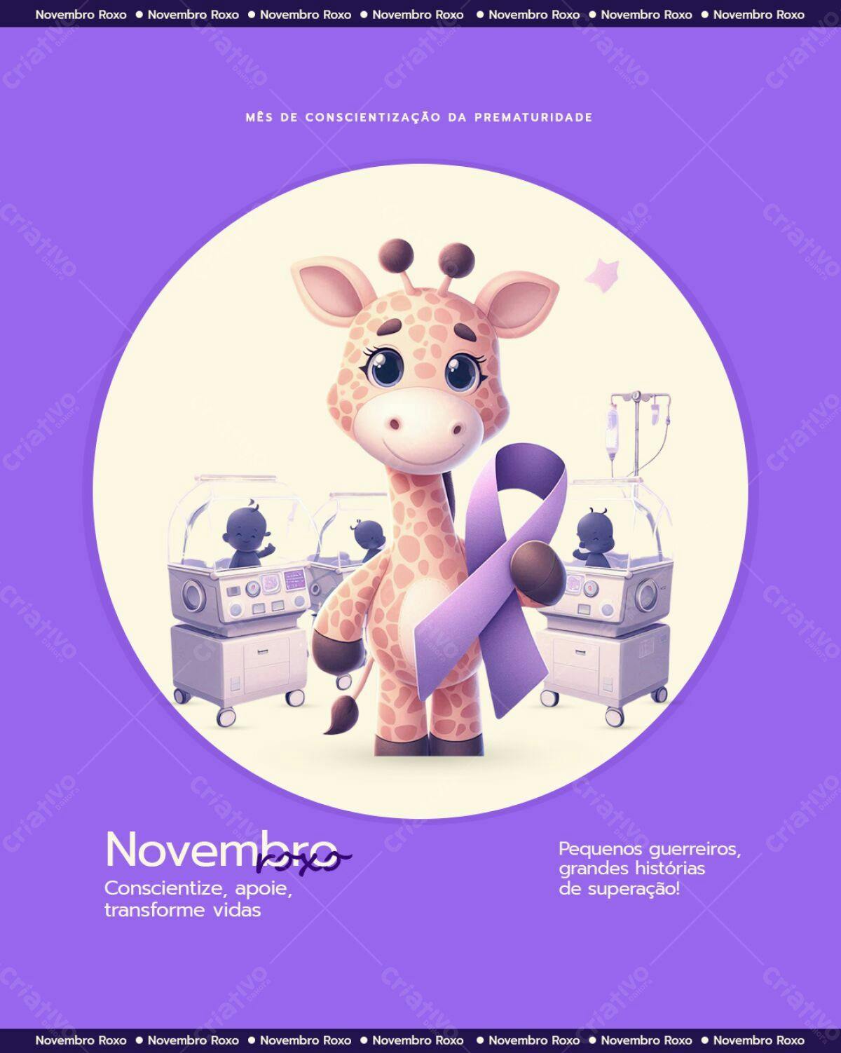 Flyer Novembro Roxo PSD Editável