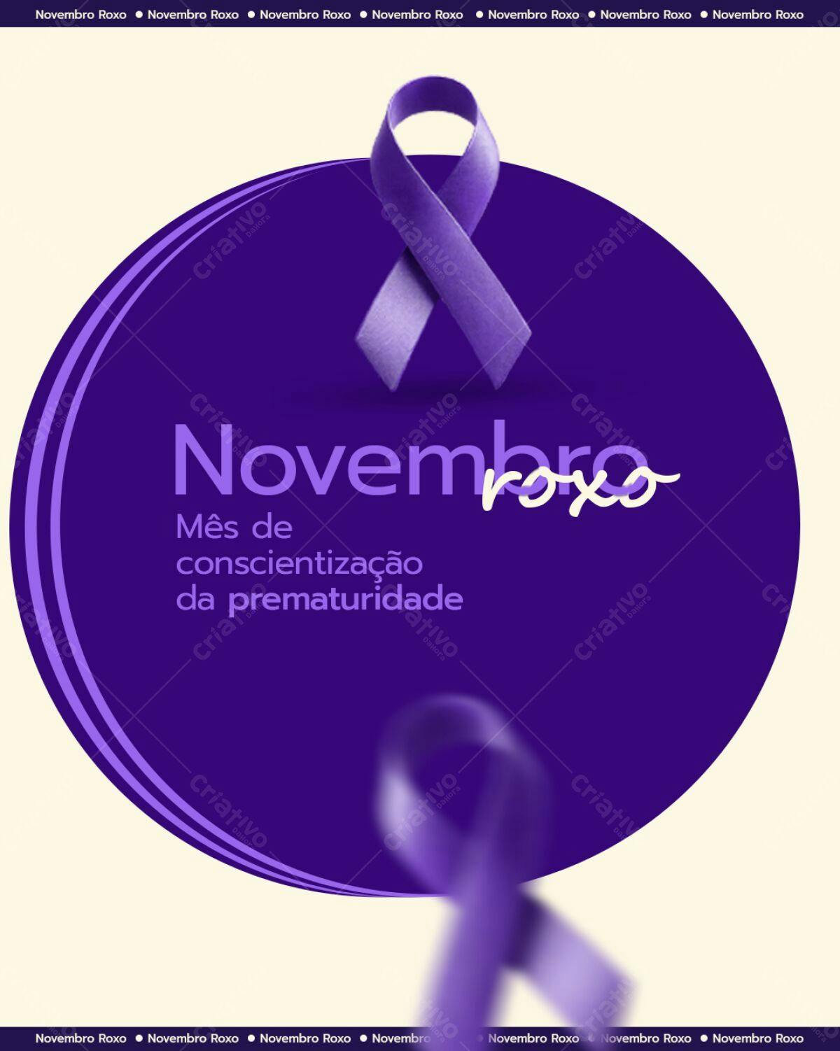 Flyer Novembro Roxo PSD Editável