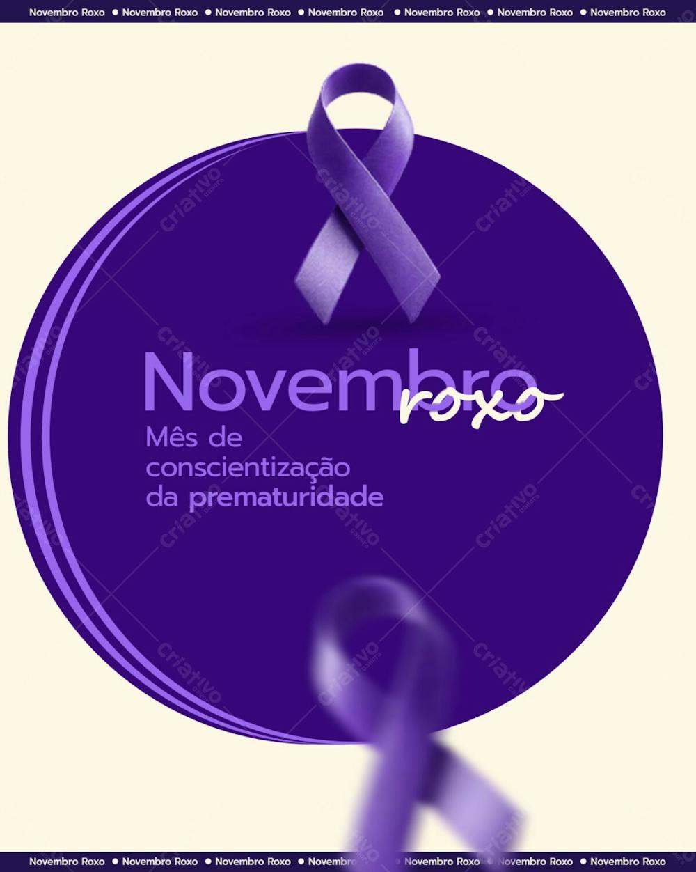 Novembro Roxo, Mês De Conscientização Da Prematuridade Psd Editável