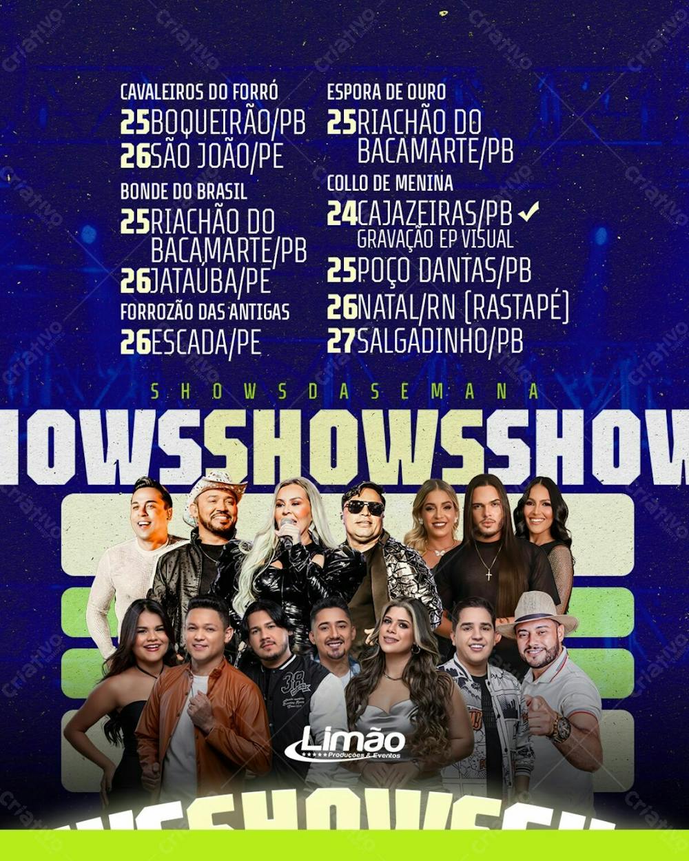 Shows da Semana Outubro - Artistas