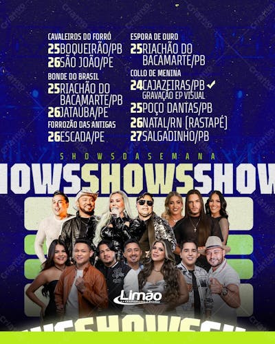 Shows da Semana Outubro - Artistas