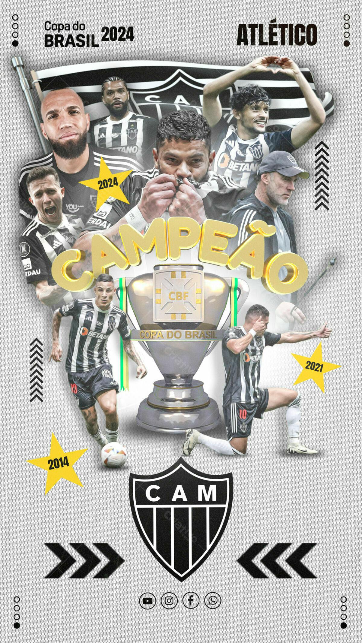 Poster Atlético Campeão Copa do Brasil PSD Editável