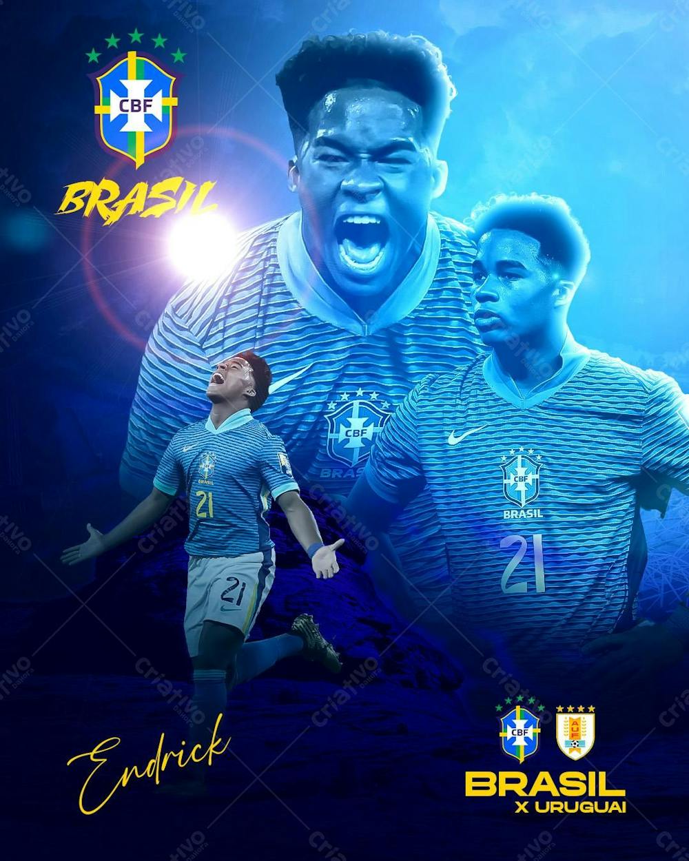 Flyer Selecao Do Brasil Endrick Futebol Feed Psd