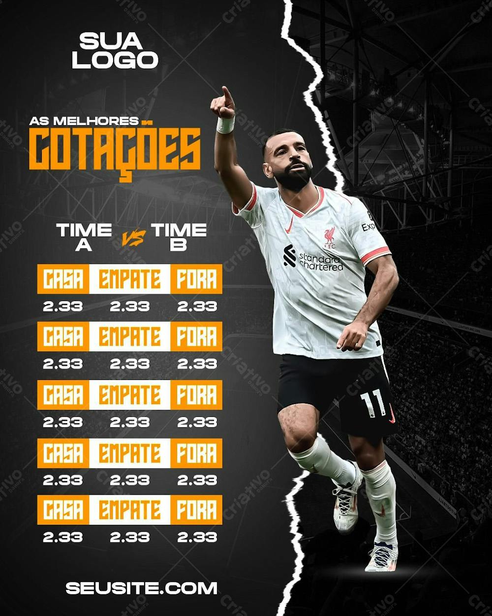 Flyer Futebol As Melhores Cotações Salah Odds Feed Psd