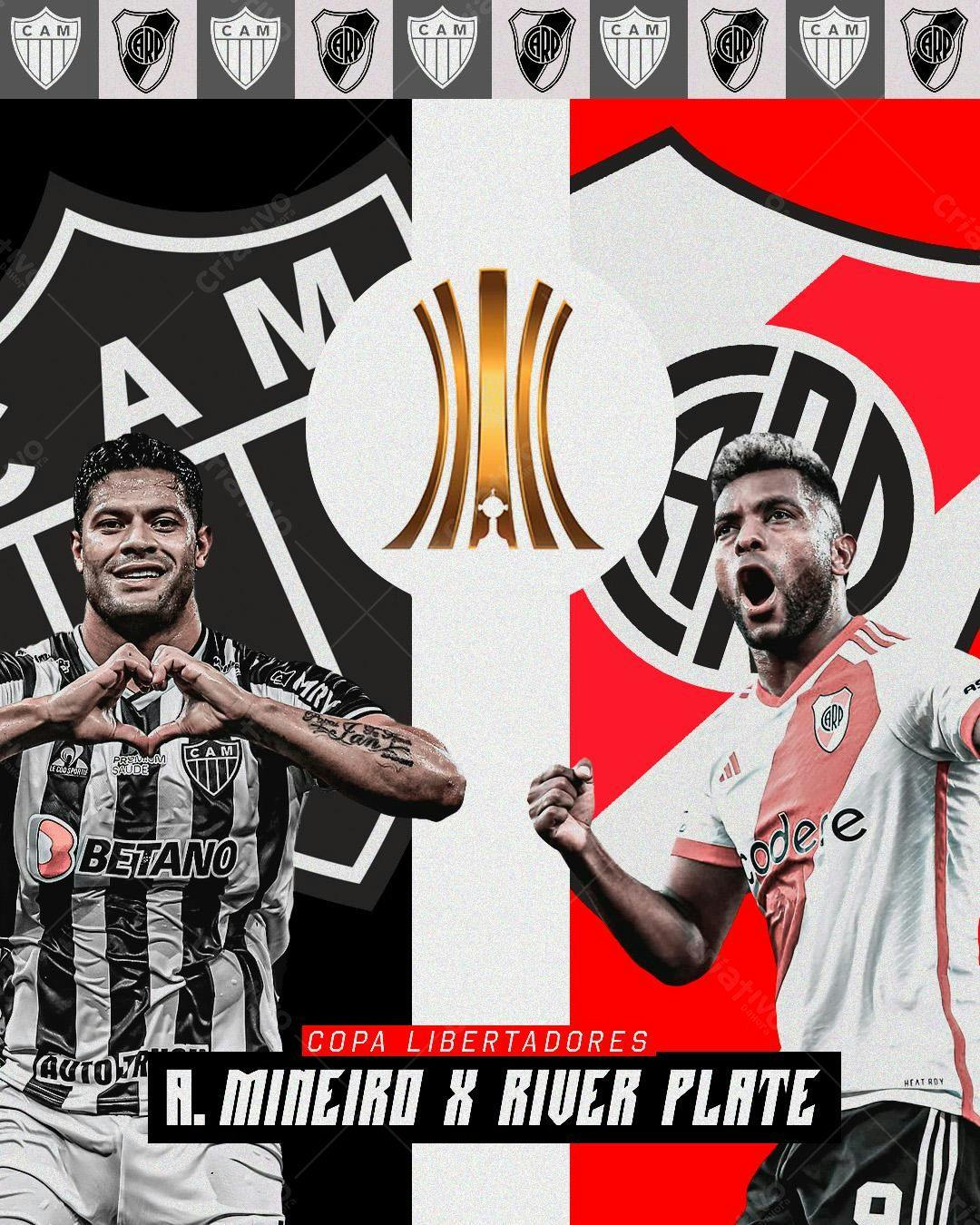 Flyer Copa Libertadores Atlético Mineiro x River Plate PSD Editável