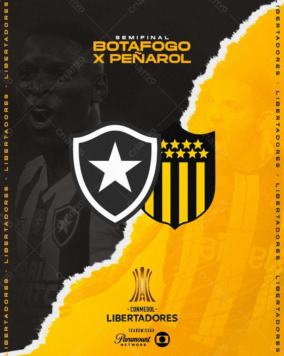 Flyer Botafogo x Peñarol - Semifinal Libertadores PSD Editável
