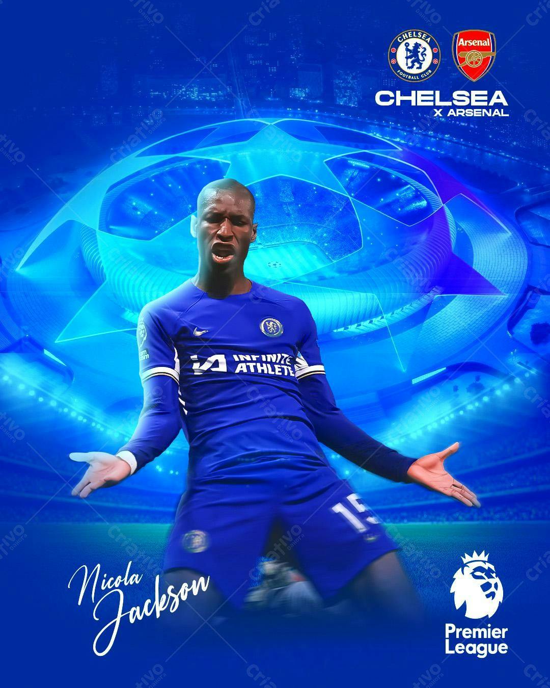 Poster Chelsea x Arsenal PSD Editável
