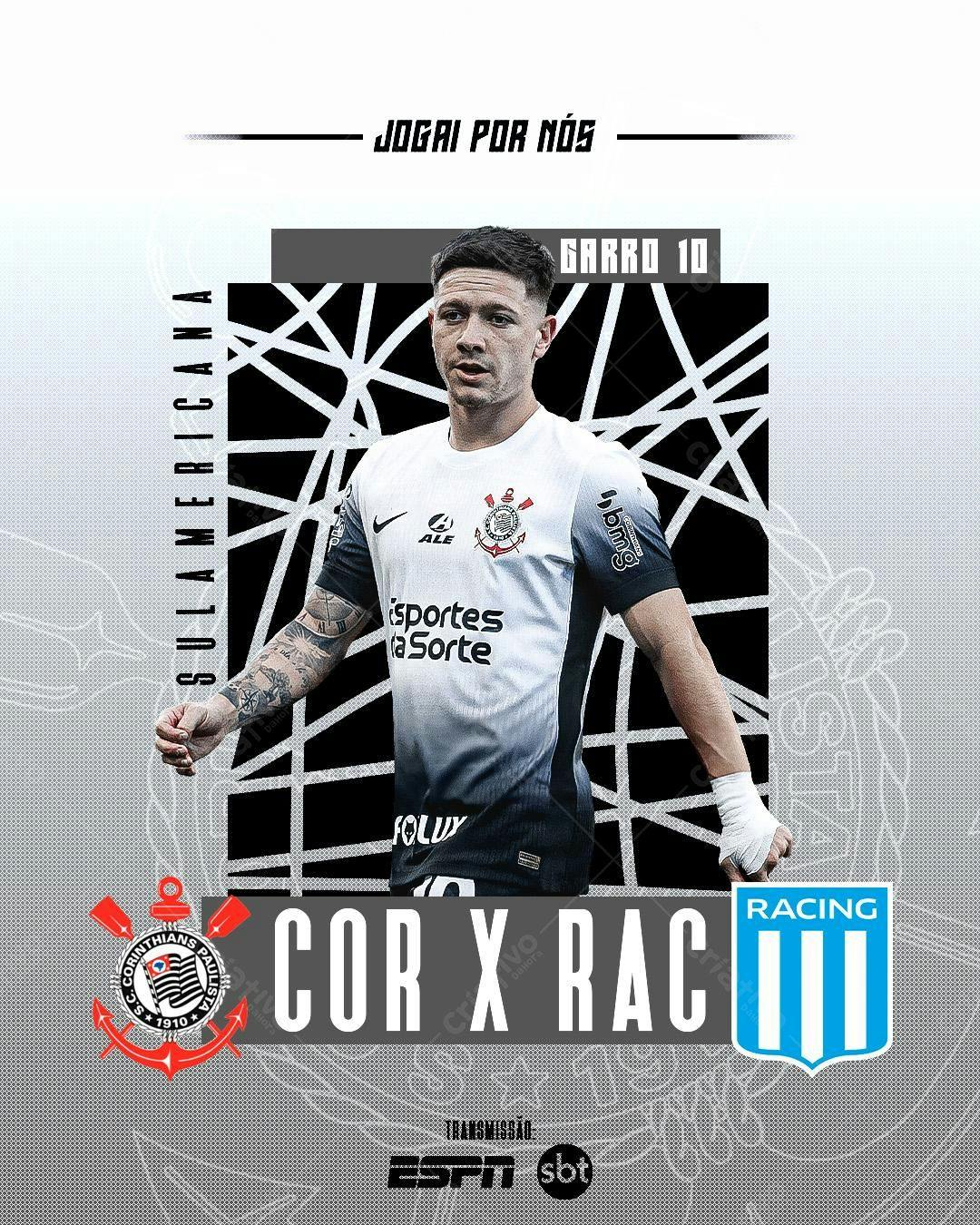 Flyer Corinthians x Racing PSD Editável