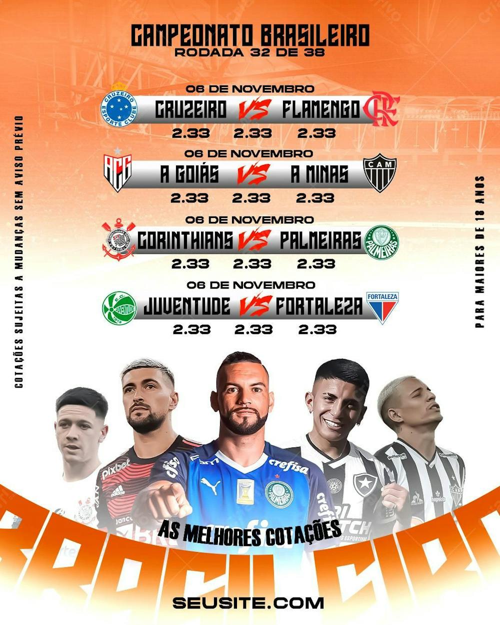 Flyer Futebol Cotações Bets Feed Psd