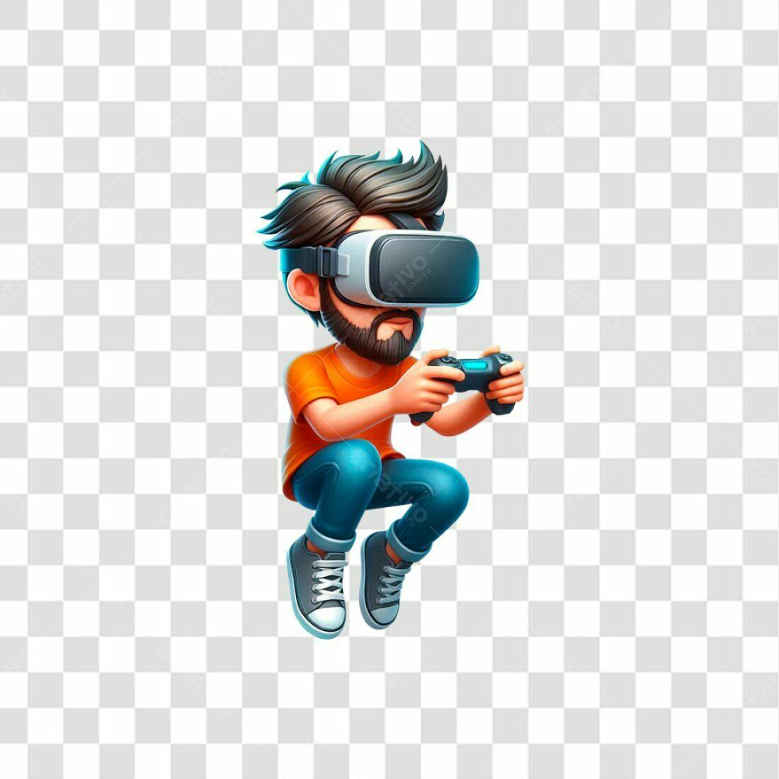 Icone Gamer com óculos VR PNG com fundo transparente