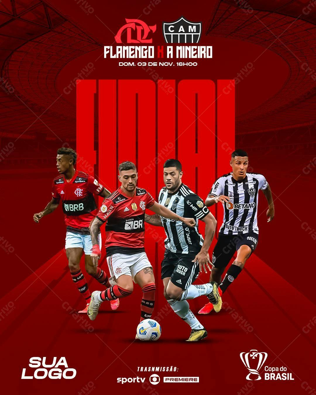 Flyer Flamengo x Mineiro PSD Editável