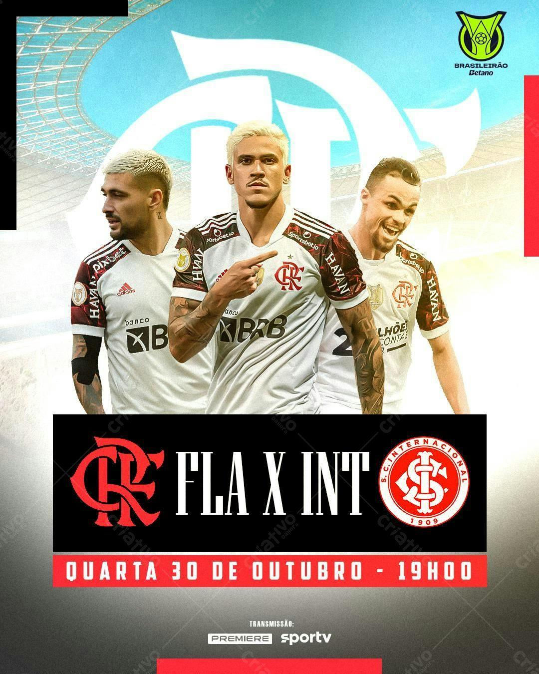 Flyer Flamengo x Internacional PSD Editável