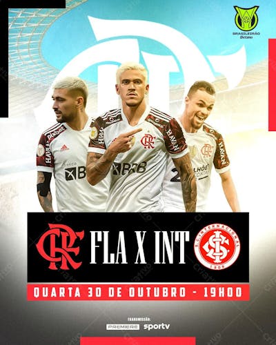 Flyer Futebol Flamengo Feed Psd