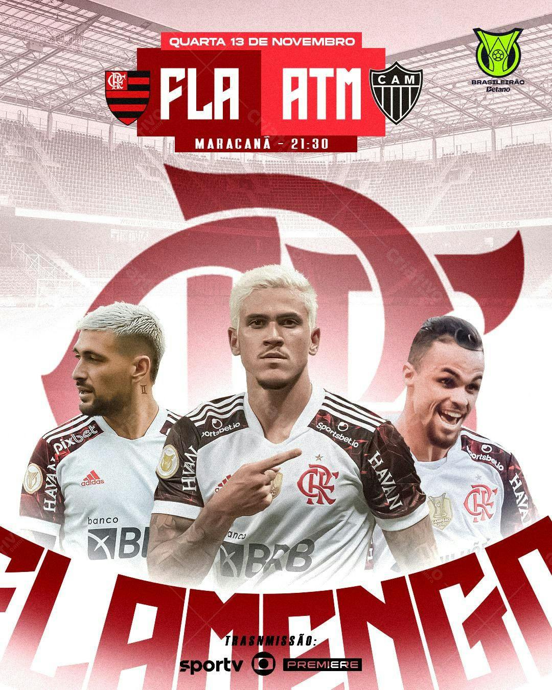 Flyer Flamengo x Atlético-MG PSD Editável