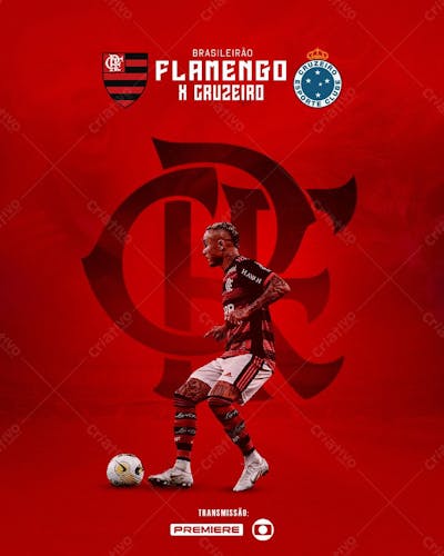 Flyer Futebol Flamengo Feed Psd