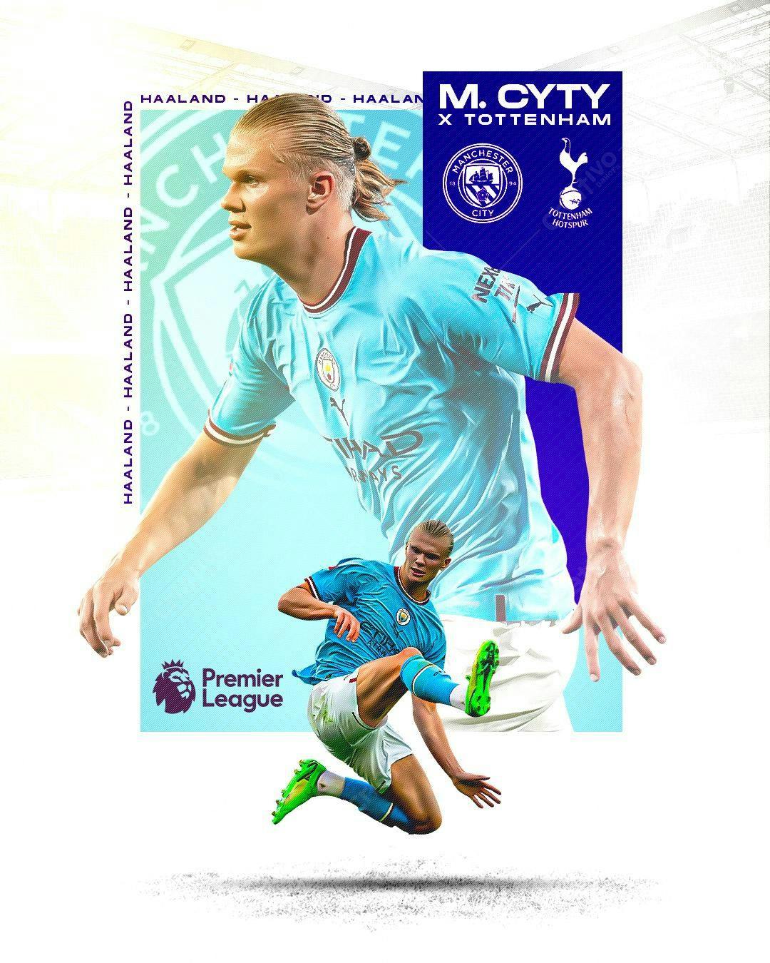 Poster Haaland x Tottenham PSD Editável