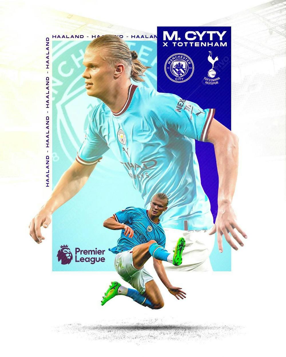 Flyer Futebol Haaland Manchester City Feed Psd