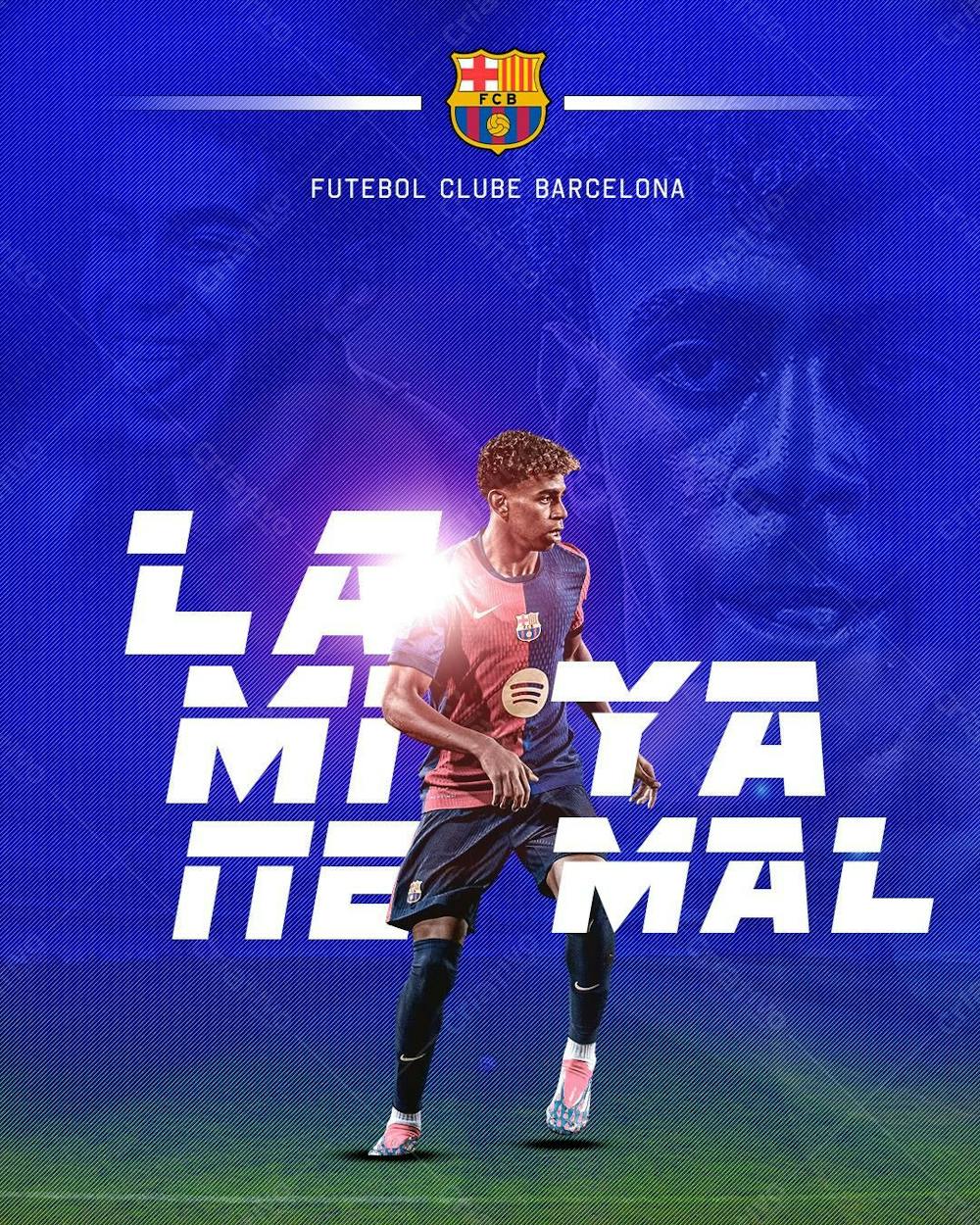 Flyer Futebol Lamine Yamal Barcelona Feed Psd