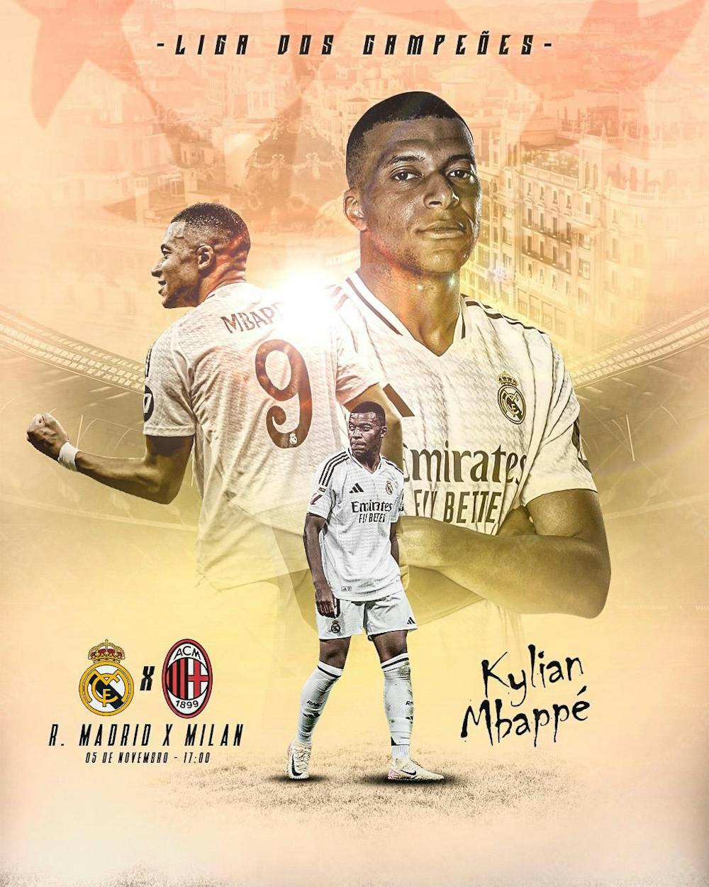 Flyer Futebol Mbappe Real Madrid Feed Psd