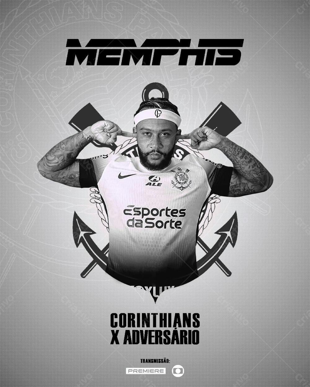 Flyer Futebol Corinthians Memphis Depay Feed Psd