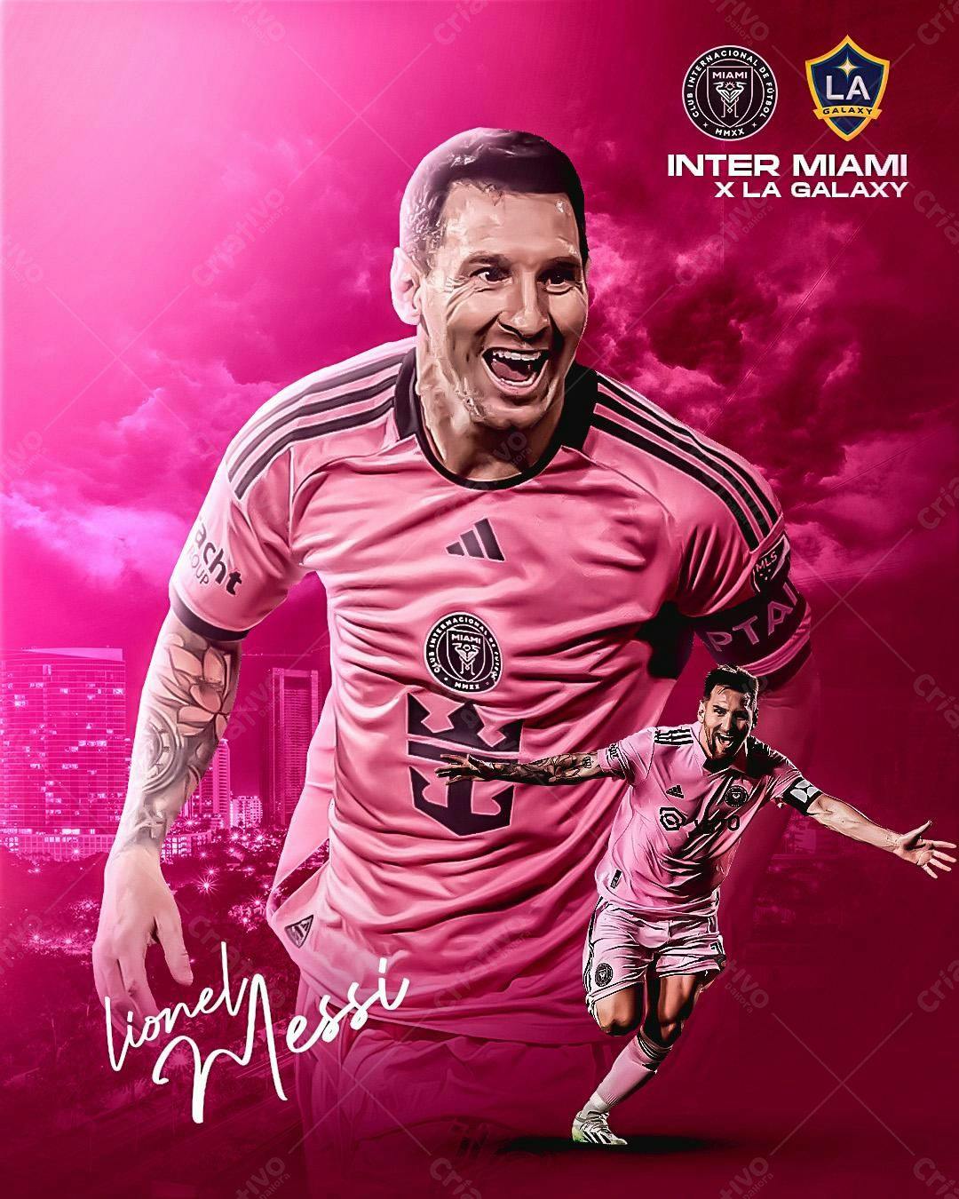 Poster Inter Miami x LA Galaxy PSD Editável