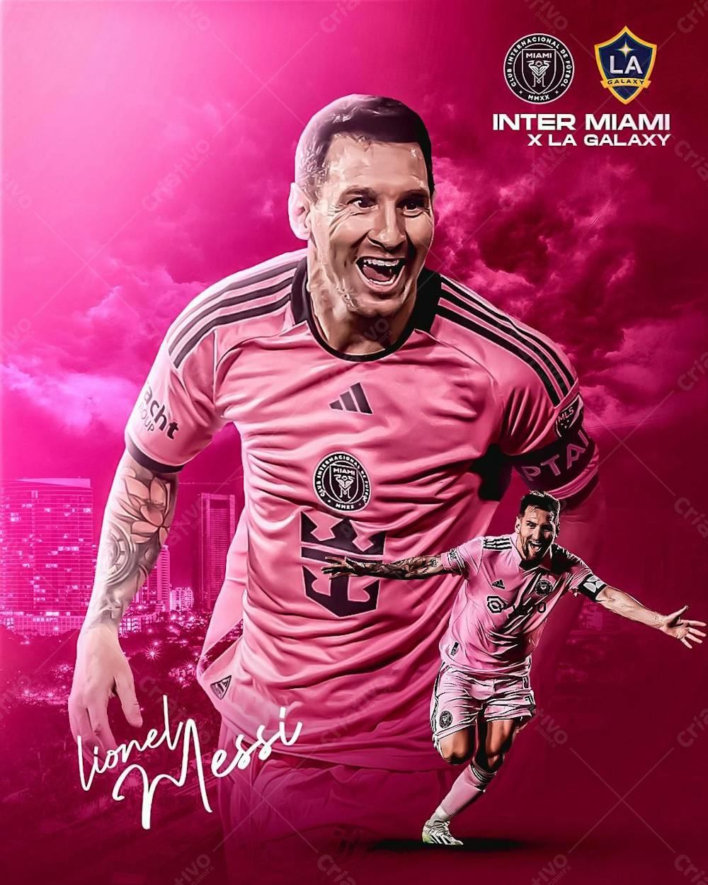 Flyer Futebol Messi Inter Miami Feed Psd